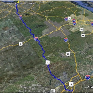 ボストンーオーバニー立体地形図